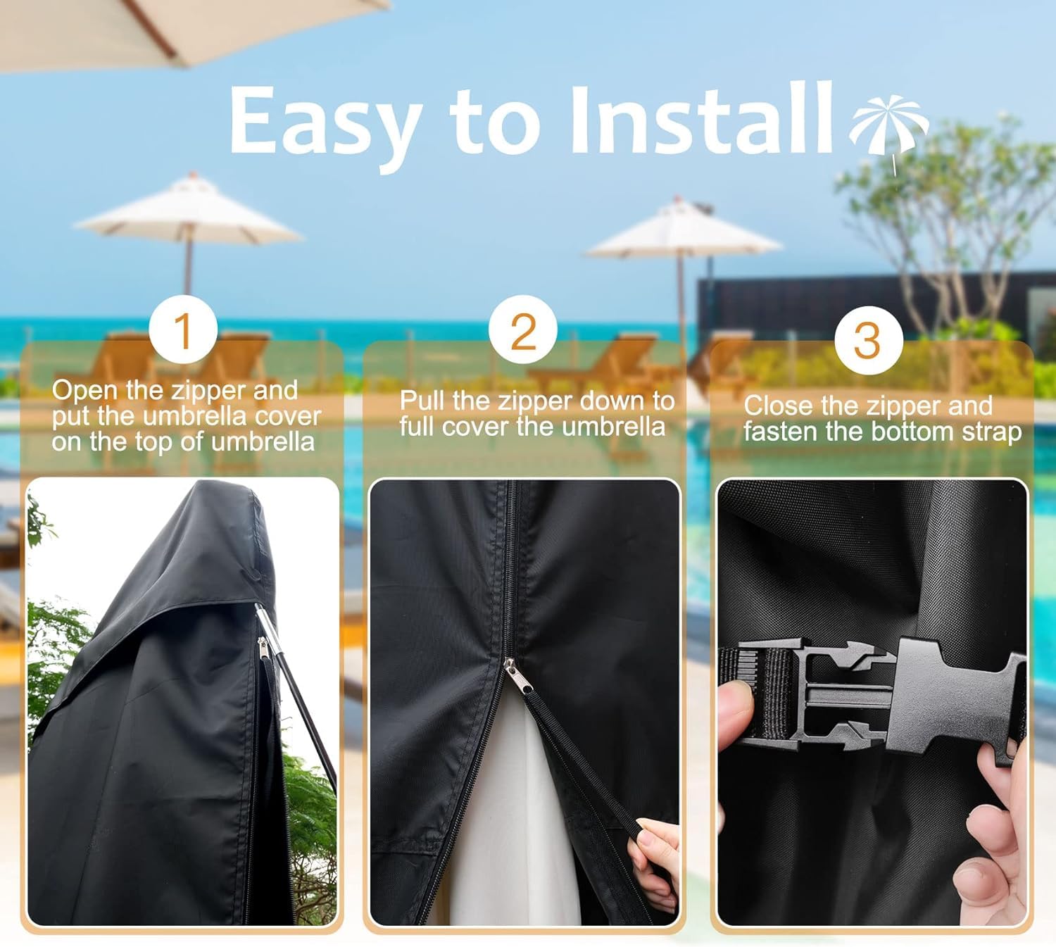 NettyPro adjustable buckle strap fastening at base, reduces wind flap