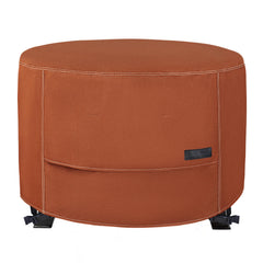 NettyPro front view of cover protecting round fire pit, weather protection benefit