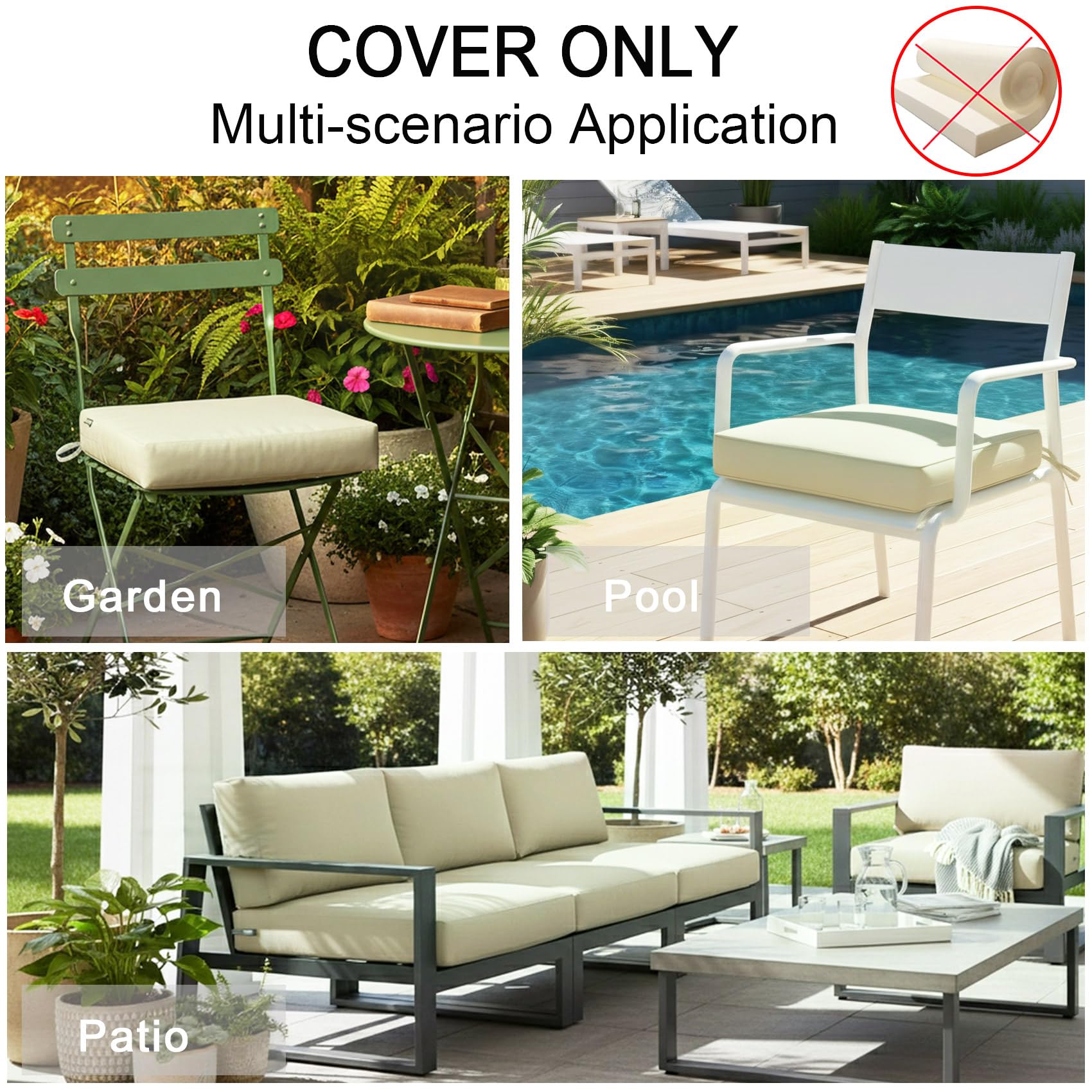 NettyPro folded slipcovers stacked for compact storage and seasonal changeover