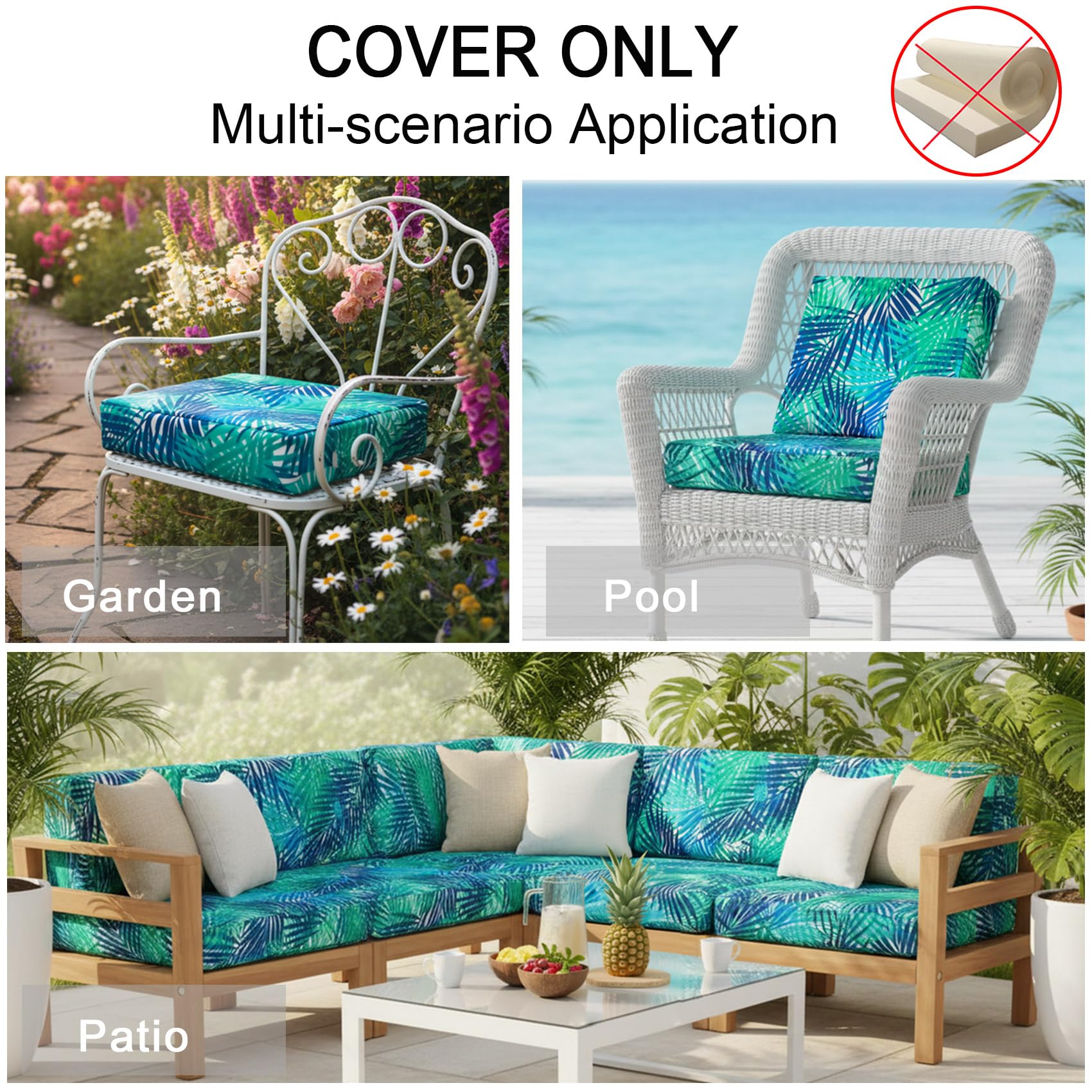 NettyPro four covers arranged flat showing matching tropical pattern