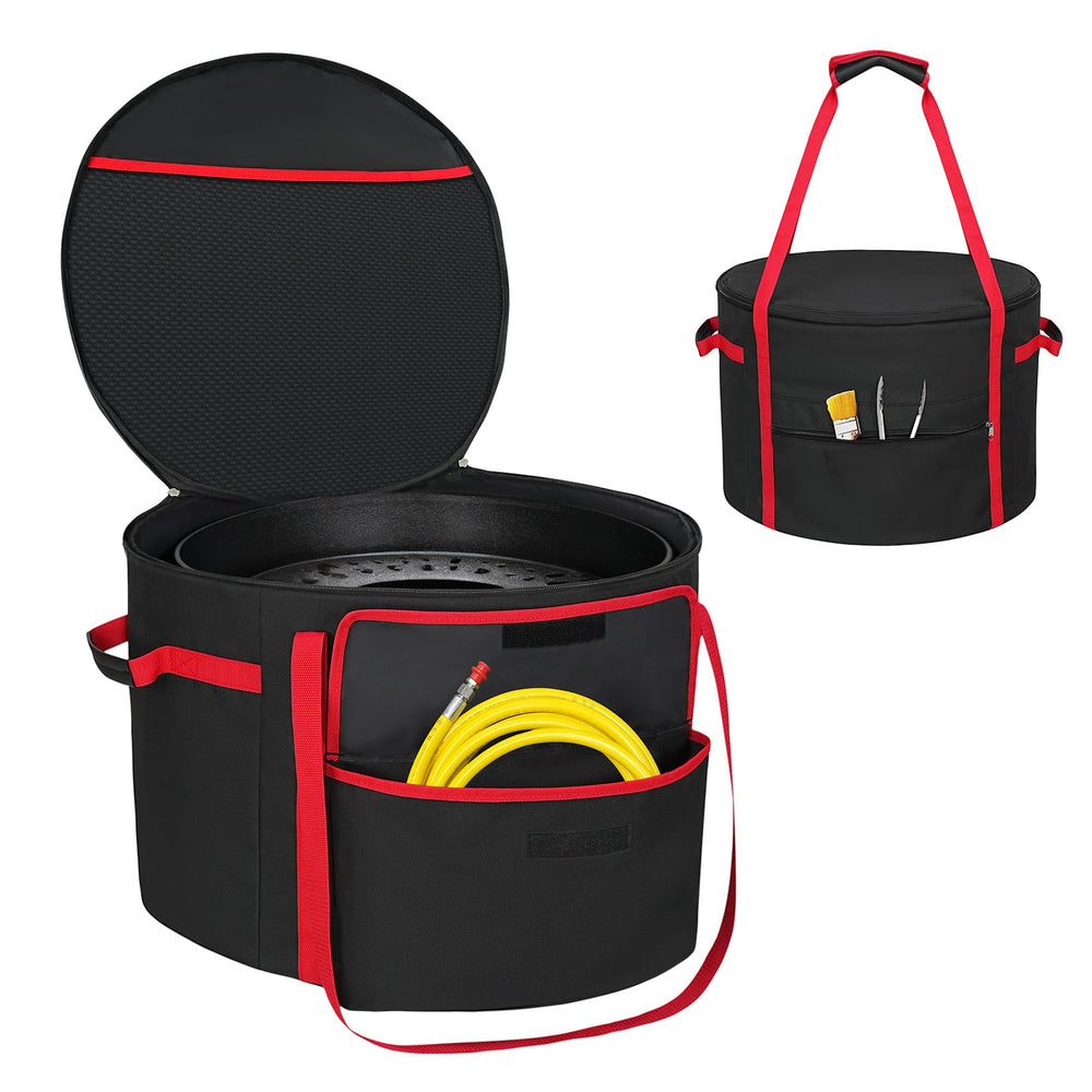 NettyPro front view showing fit and protection for fire pit, organized travel benefit