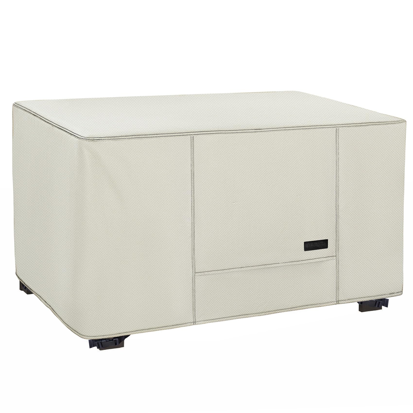 NettyPro front view of cover protecting rectangular fire pit, weather protection