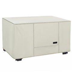 NettyPro front view of cover protecting rectangular fire pit, weather protection