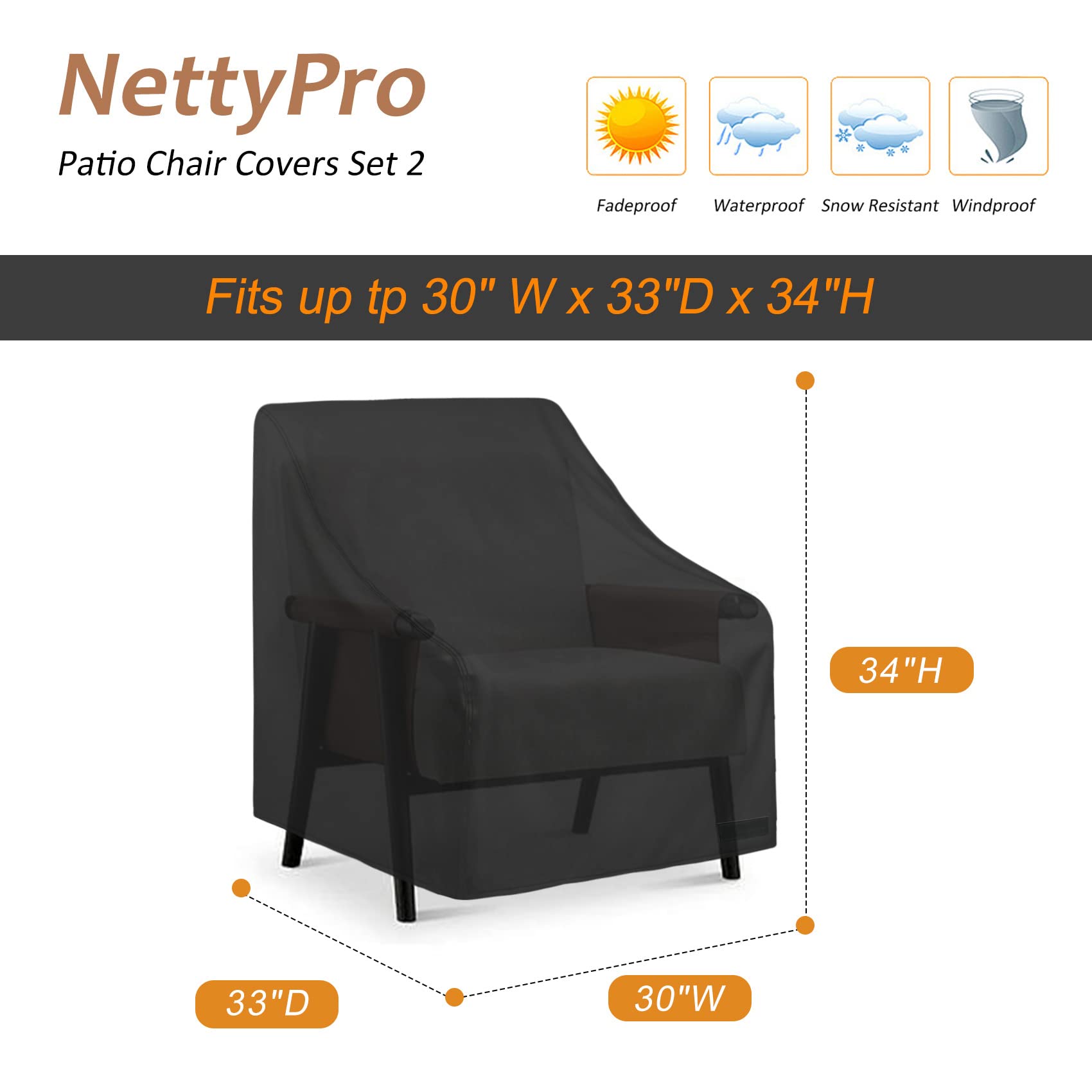 NettyPro cover installed on patio lounge chair shielding cushions from rain