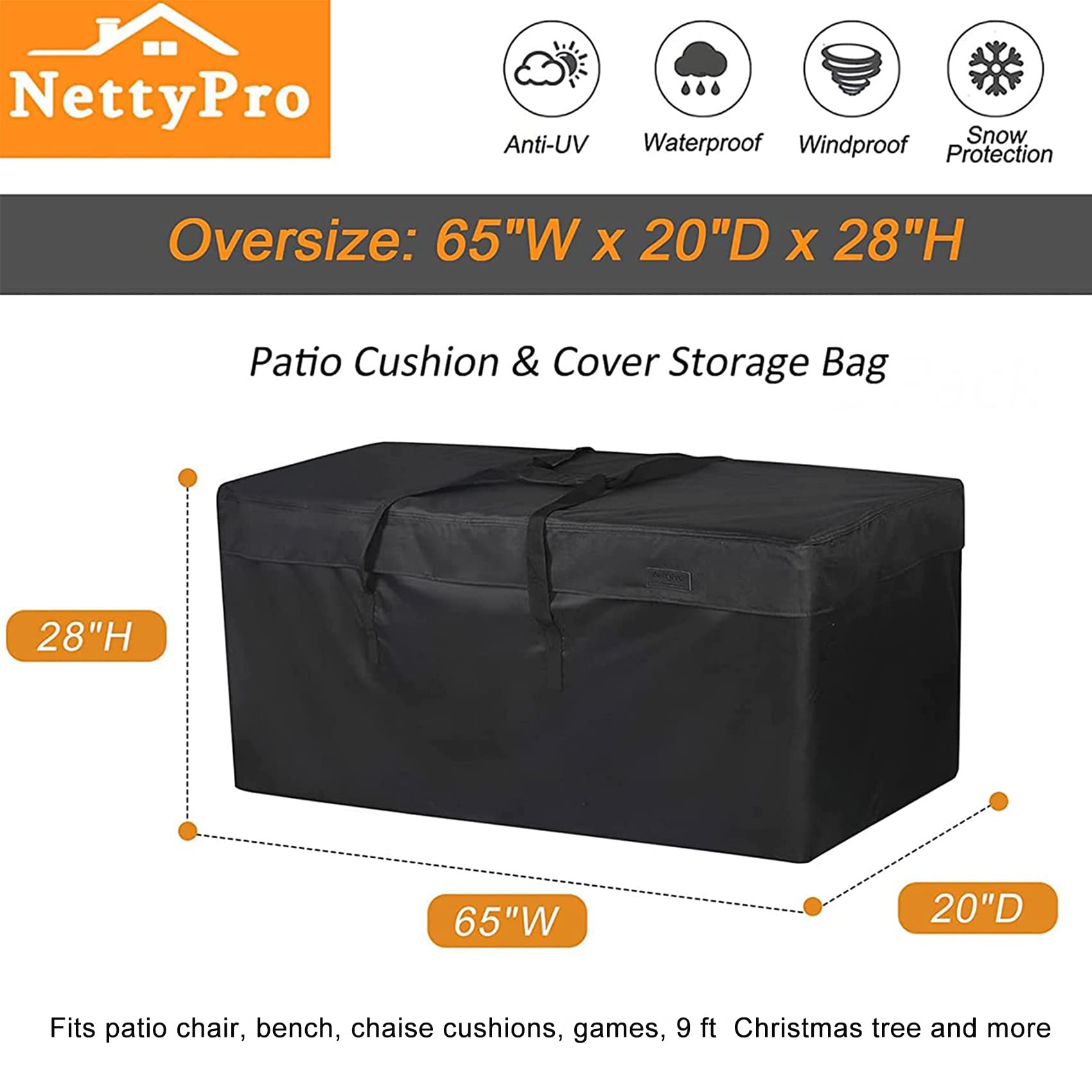 NettyPro open view displaying roomy interior for cushions and decorations