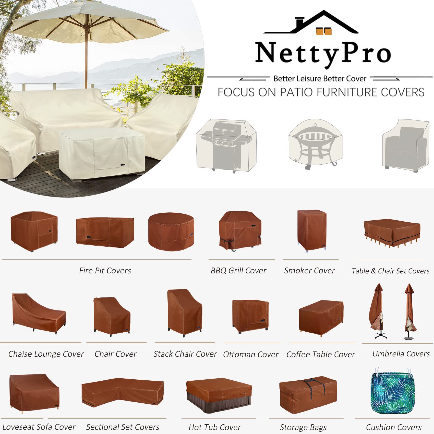 NettyPro fabric shedding water during rain to keep firepit dry and clean