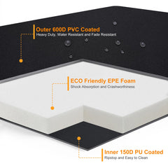 NettyPro open bag with fire pit inside, shows protective foam cushioning benefit
