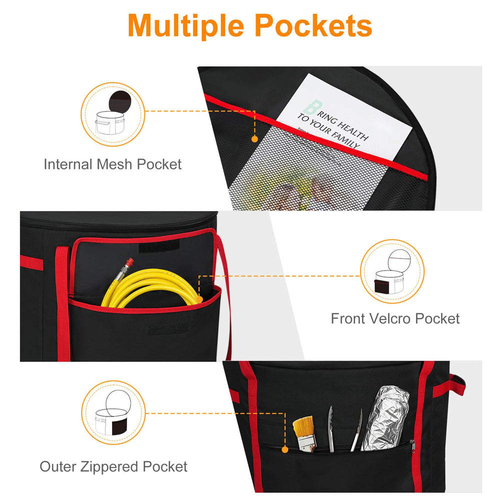 NettyPro pockets holding hose and tools, keeps accessories secure and accessible