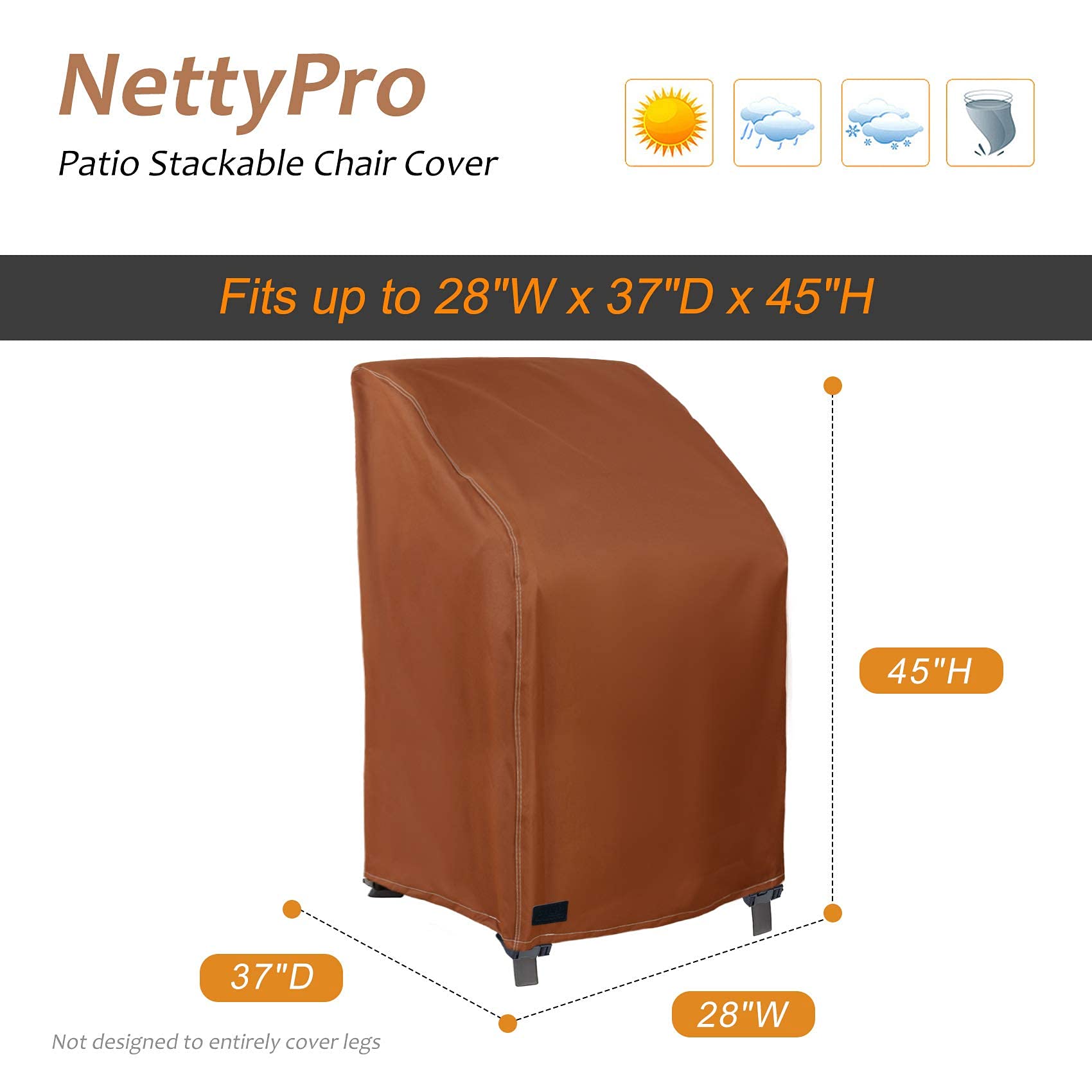 NettyPro cover next to measuring tape showing 28 by 35 by 45 inches accurate sizing