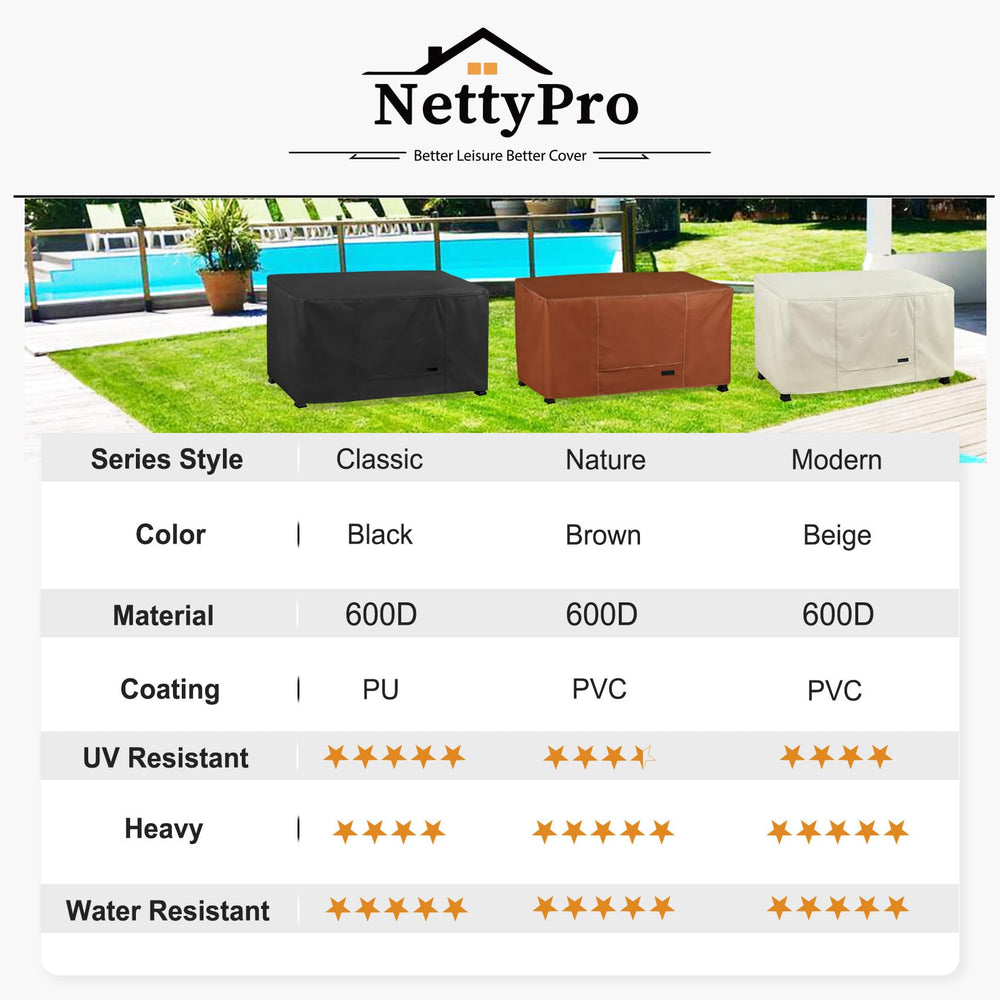 NettyPro cover beside tape measure showing 60x32x24 inch dimensions for fit