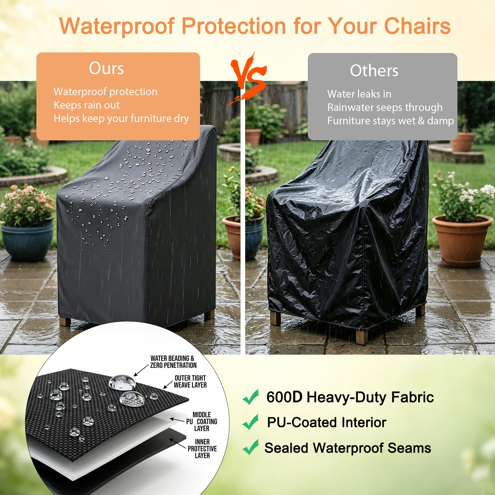 NettyPro adjustable straps and buckles securing the cover in wind