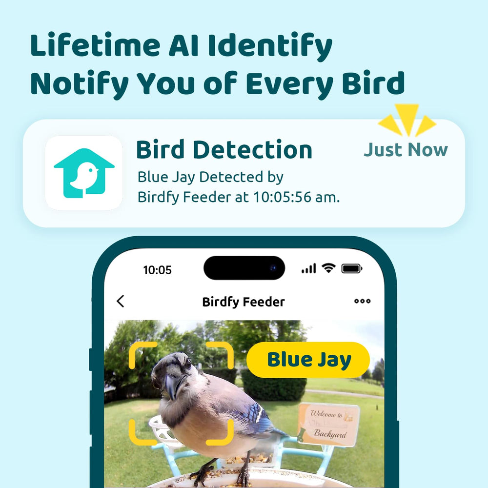 NETVUE Birdfy camera lens close-up showing clear 1080P imaging benefit