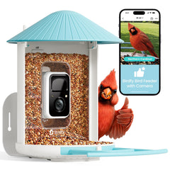 NETVUE by Birdfy front view showing feeder and camera for clear backyard monitoring