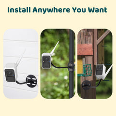 NETVUE mounted on wooden post demonstrating pole installation and stable view benefit