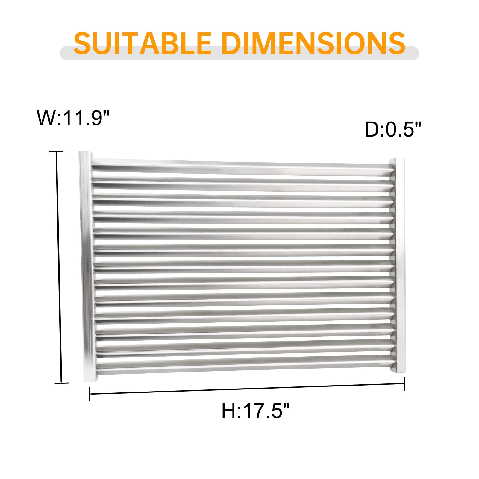 NEURARC close-up of grate bars highlighting smooth surface for easy cleanup