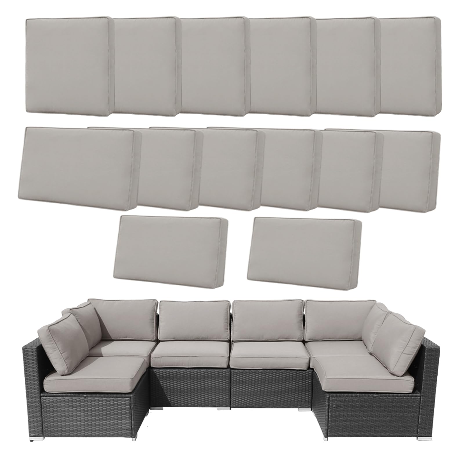 Nevsokio front view of light gray cover set showing neat fit and curb appeal