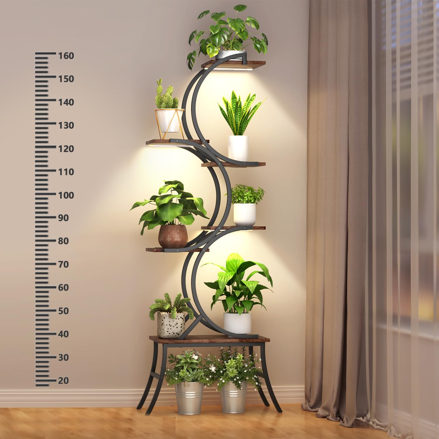 Nevsokio front view showing fully stocked plants and tidy display benefit
