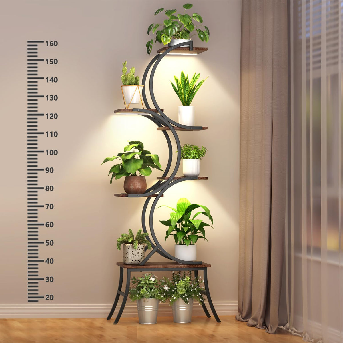 Nevsokio front view showing fully stocked plants and tidy display benefit