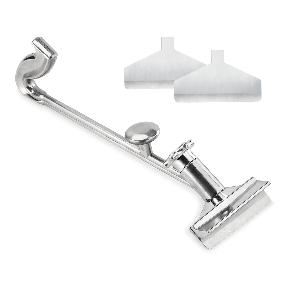 New Star Foodservice front view of full scraper showing durable head and handle for reliable cleaning
