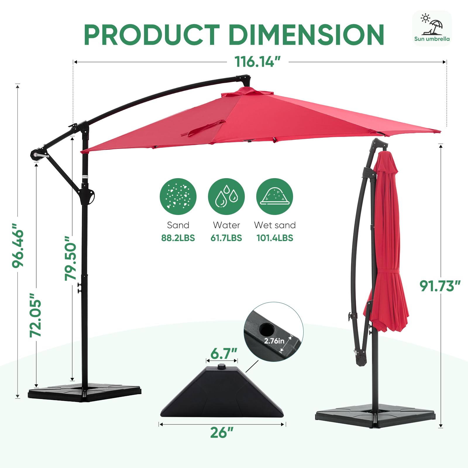 NEWBULIG detachable pole folded for compact transport and storage
