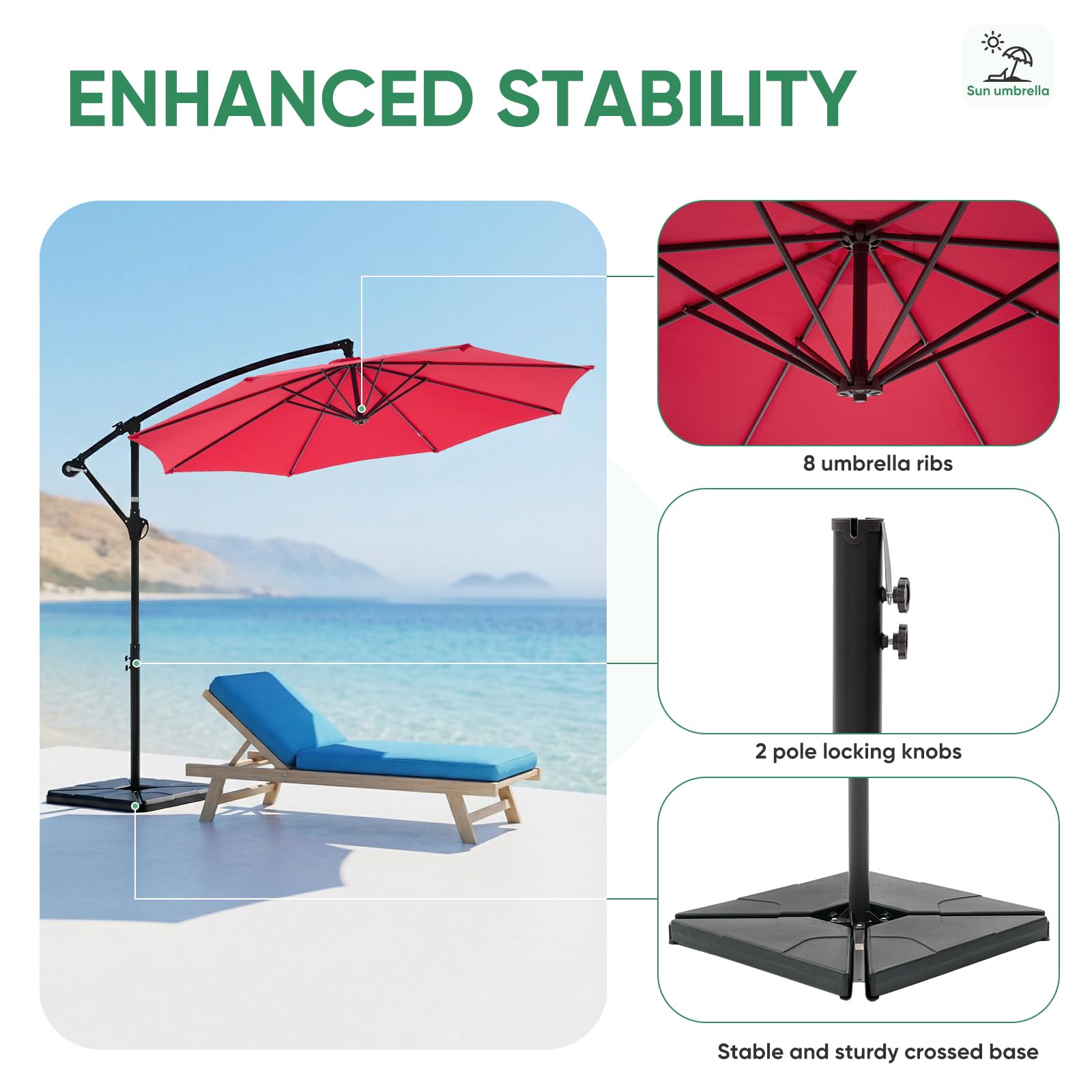 NEWBULIG frame ribs and top vent providing airflow and wind relief