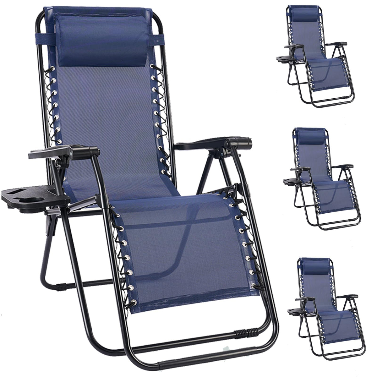 NEWBULIG front view of four chairs set showing organized storage benefit