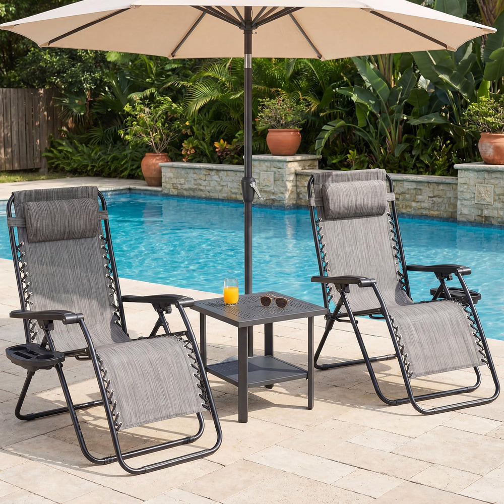NEWBULIG chair next to a person for scale showing seat size and compact folded profile