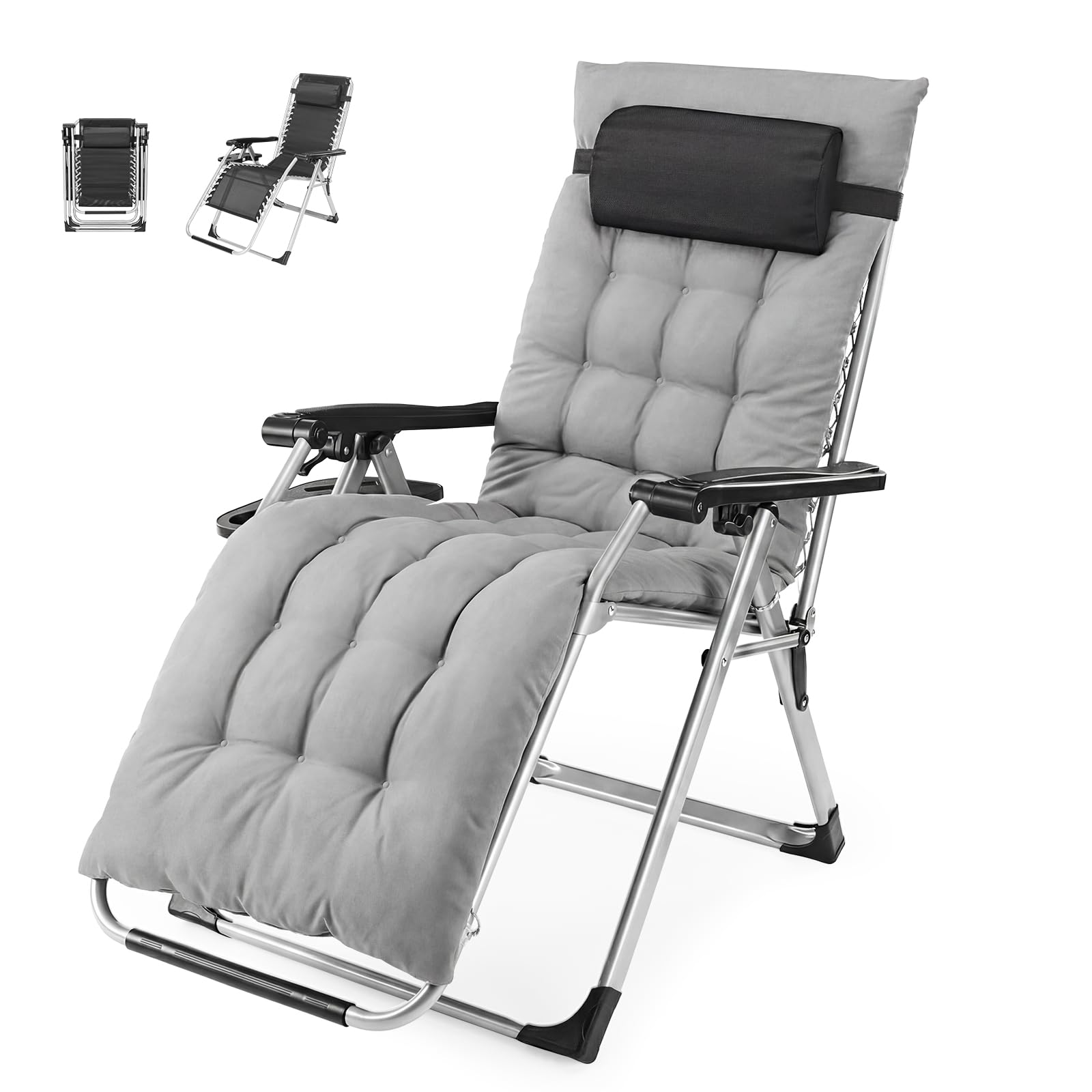 NEWBULIG front view of zero gravity chair showing full recline comfort
