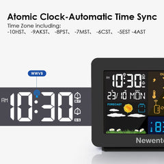 Newentor close-up of buttons and LCD display, simple controls for alarms