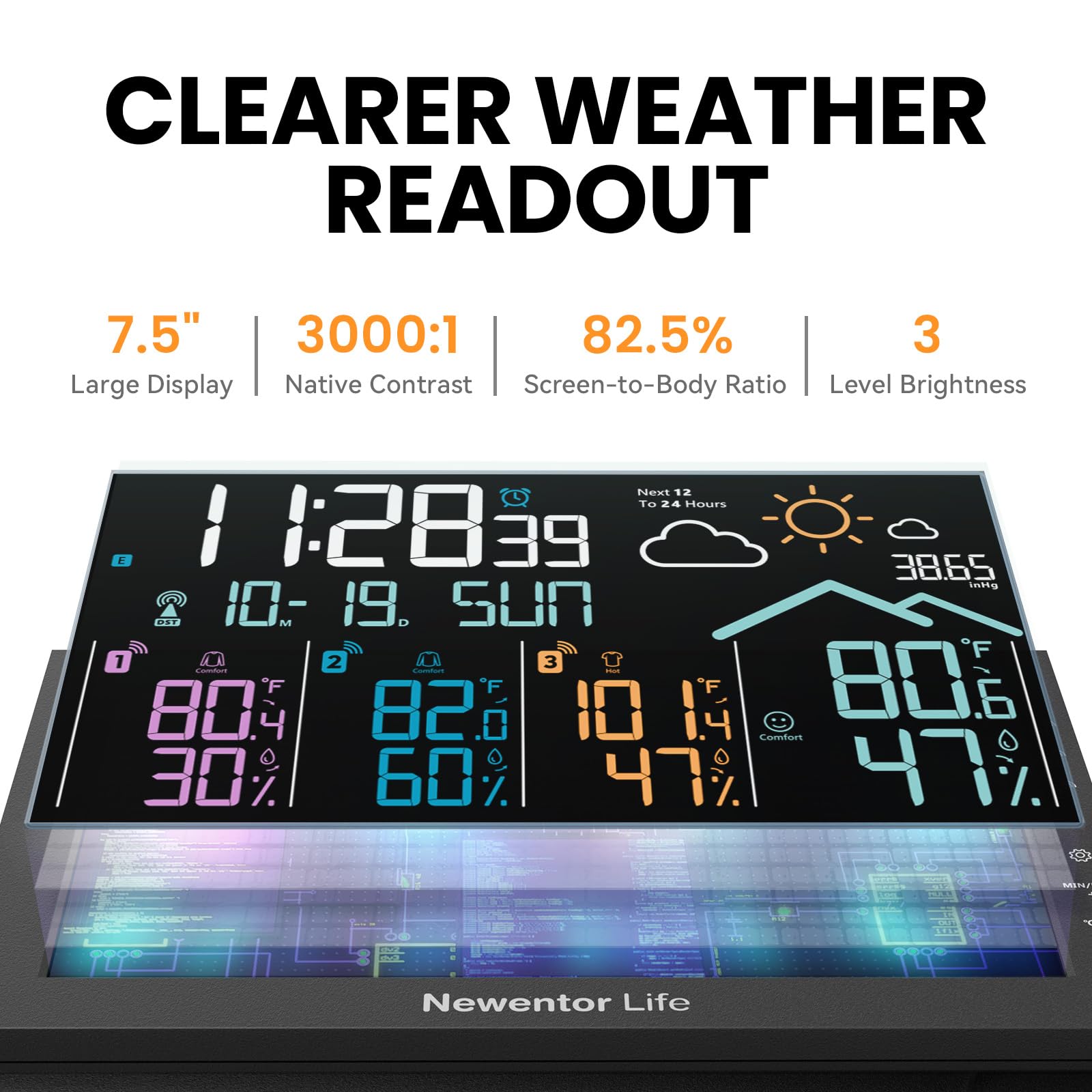 Newentor outdoor sensor close-up ventilation holes for faster humidity response
