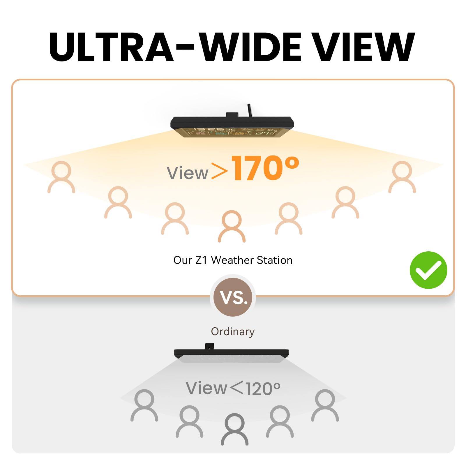Newentor sensor mounted on patio post monitoring outdoor conditions across garden