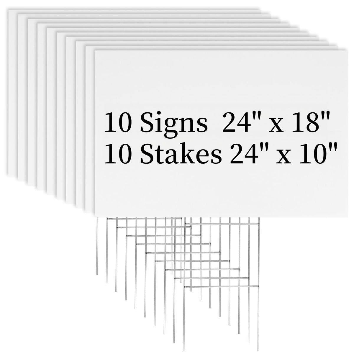 Newflager front view stacked signs showing blank panels for quick customization