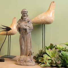 Newman House Studio close-up of Saint Francis face highlighting handcrafted detail