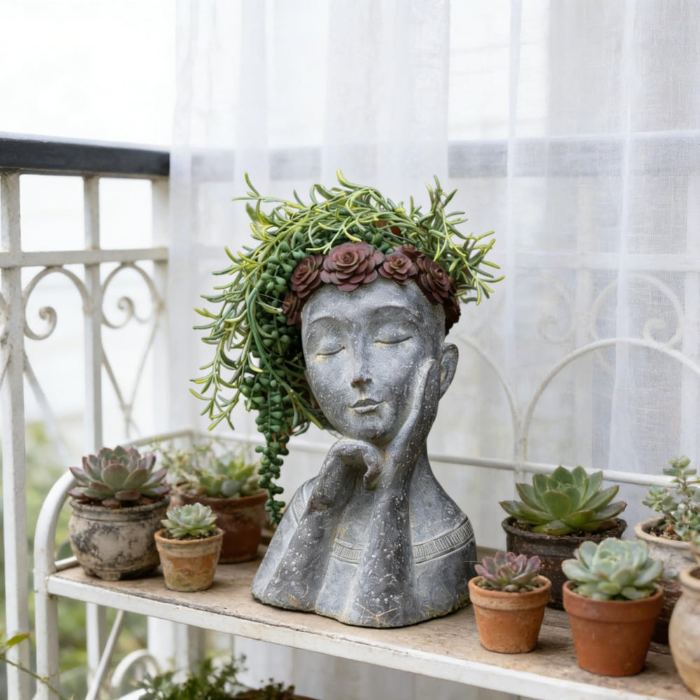 Newman House Studio planter staged on outdoor table for ambiance