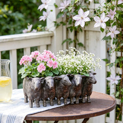 Newman House Studio sheep planter front view showing decorative charm and plant display benefit