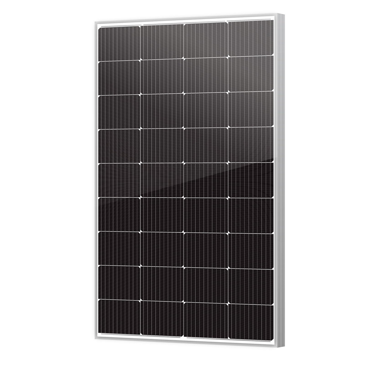 Newpowa front view of 200W solar panel showing full module and efficient layout