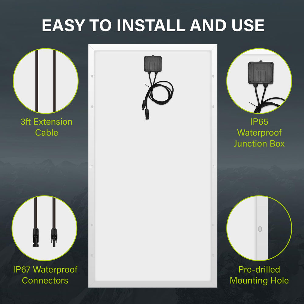 Newpowa panel beside ruler showing compact footprint for tight spaces