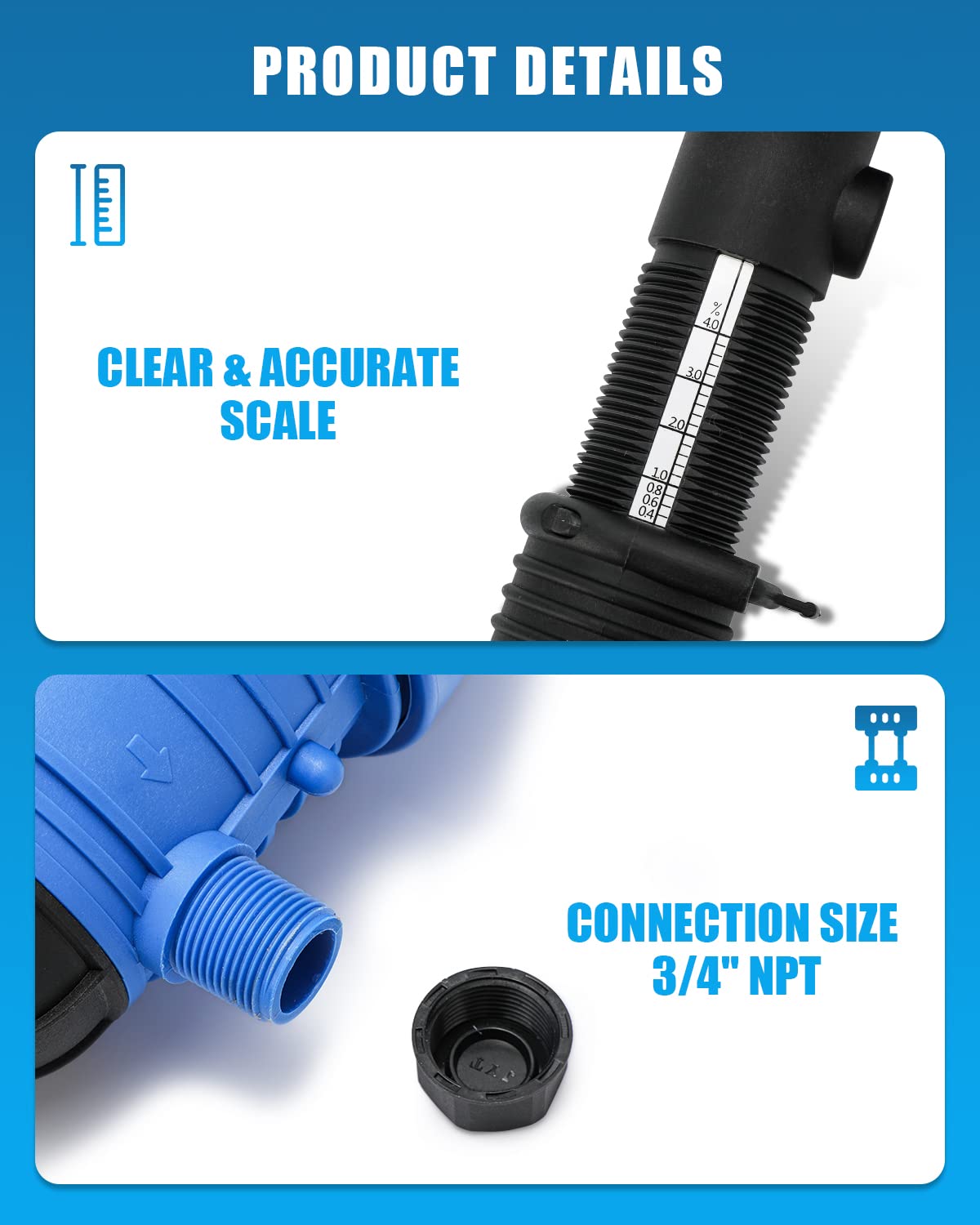 NEWTRY injector in hand scale comparison showing compact size for easy placement