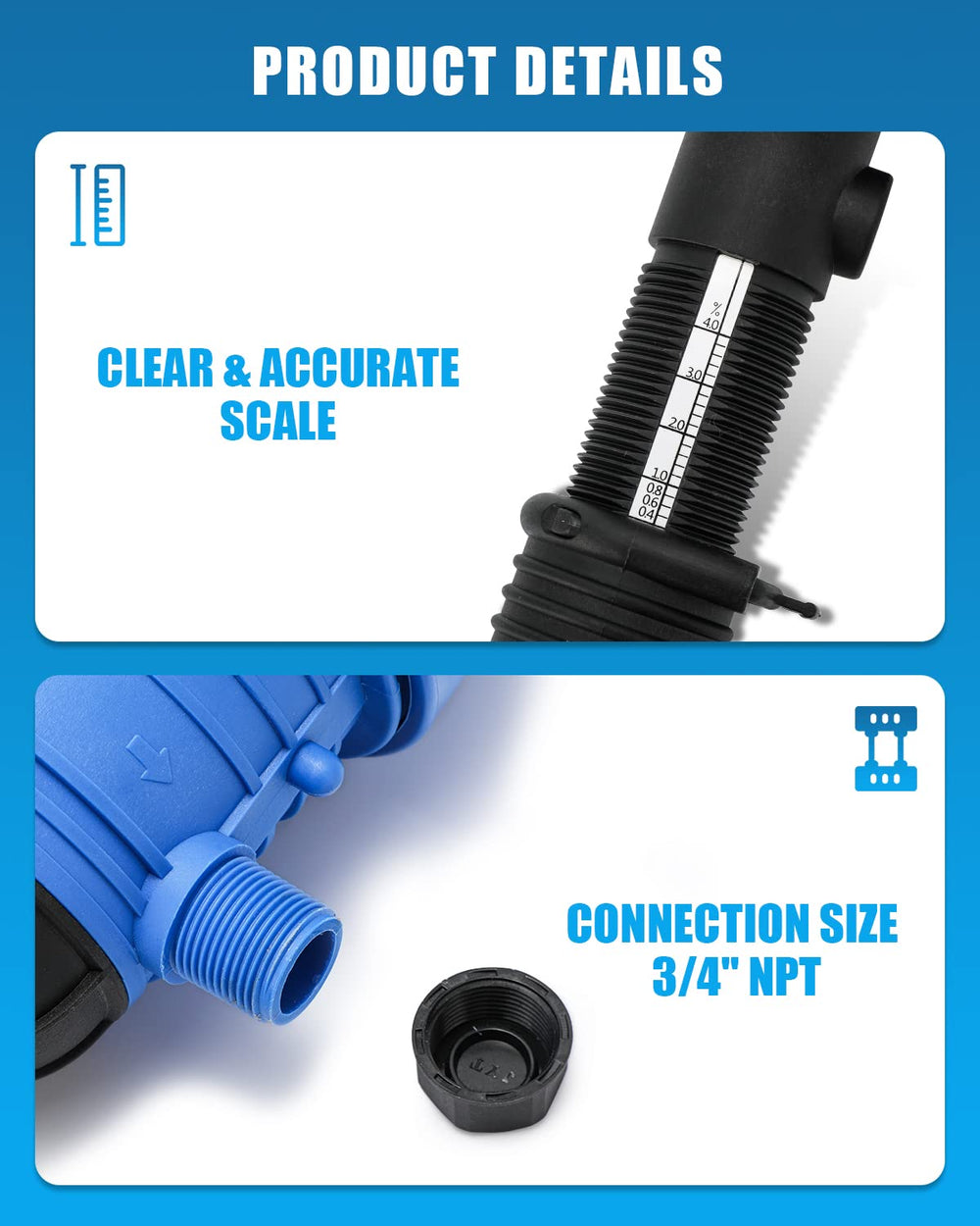 NEWTRY injector in hand scale comparison showing compact size for easy placement