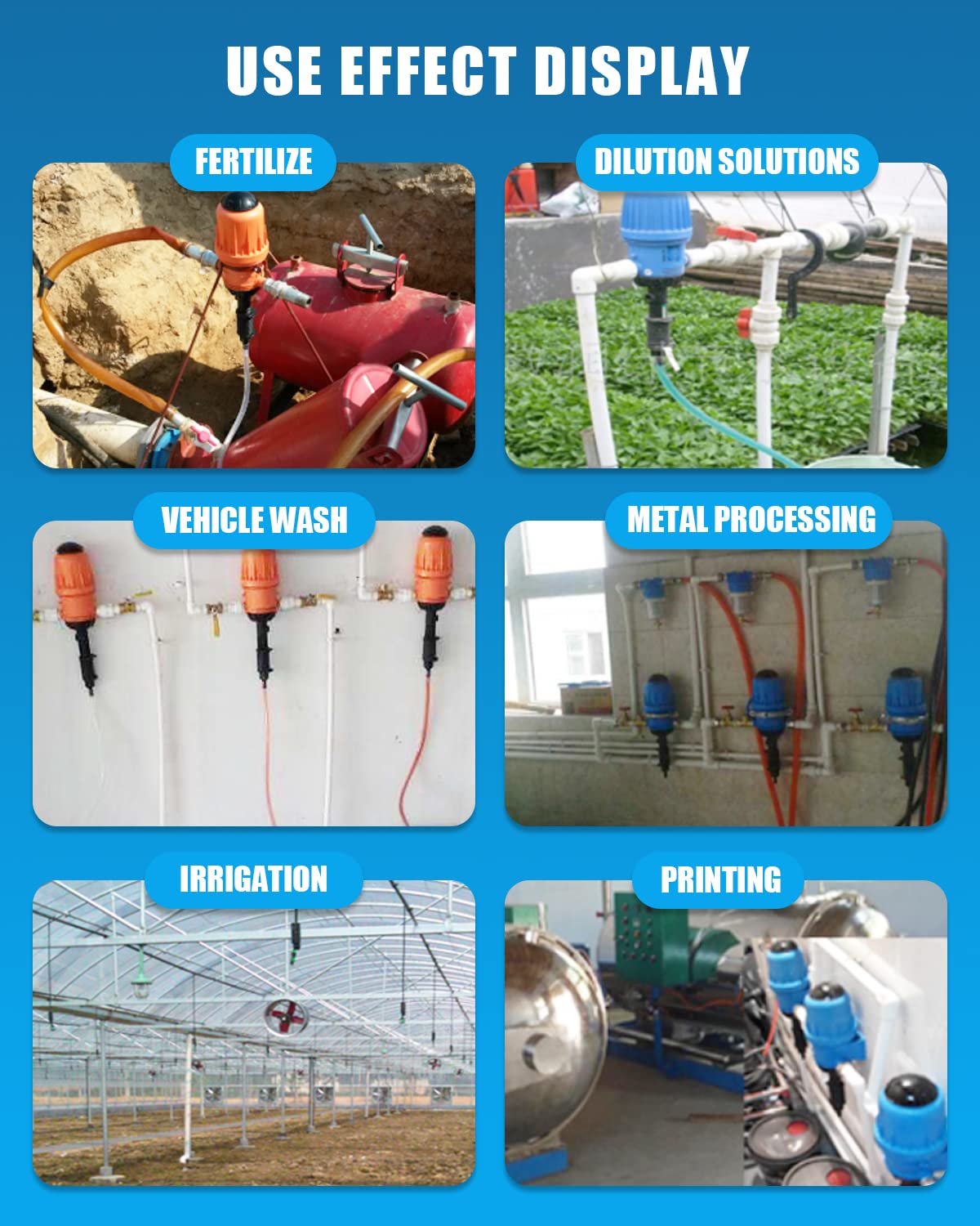 NEWTRY injector in a drip irrigation setup illustrating reliable nutrient delivery