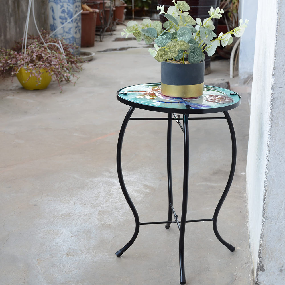 NewVees table in patio setting holding plant and drink for convenience