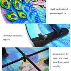 NewVees peacock steel frame detail showing crossbeam and curved legs benefit: sturdy outdoor support