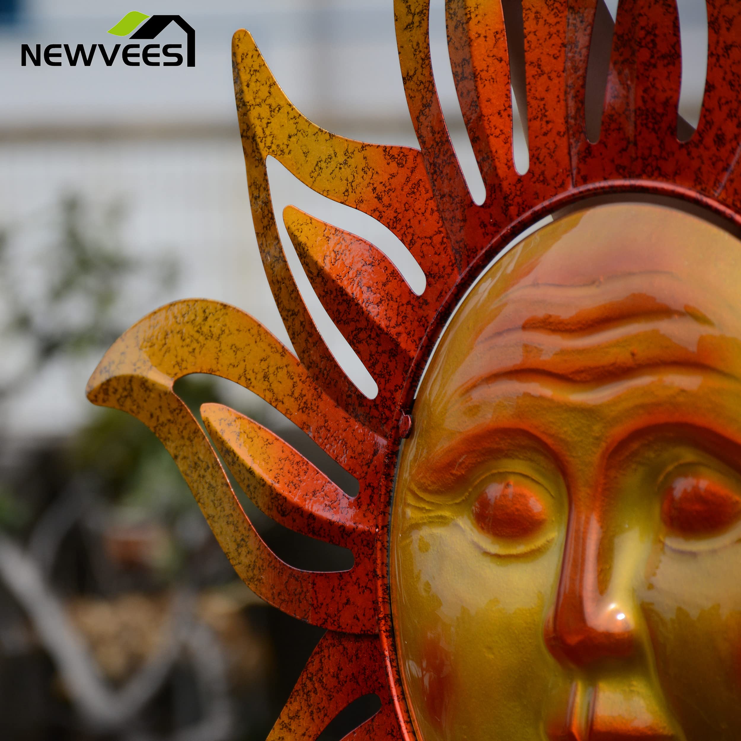 NewVees sun displayed on a porch adding instant curb appeal and warm focal point