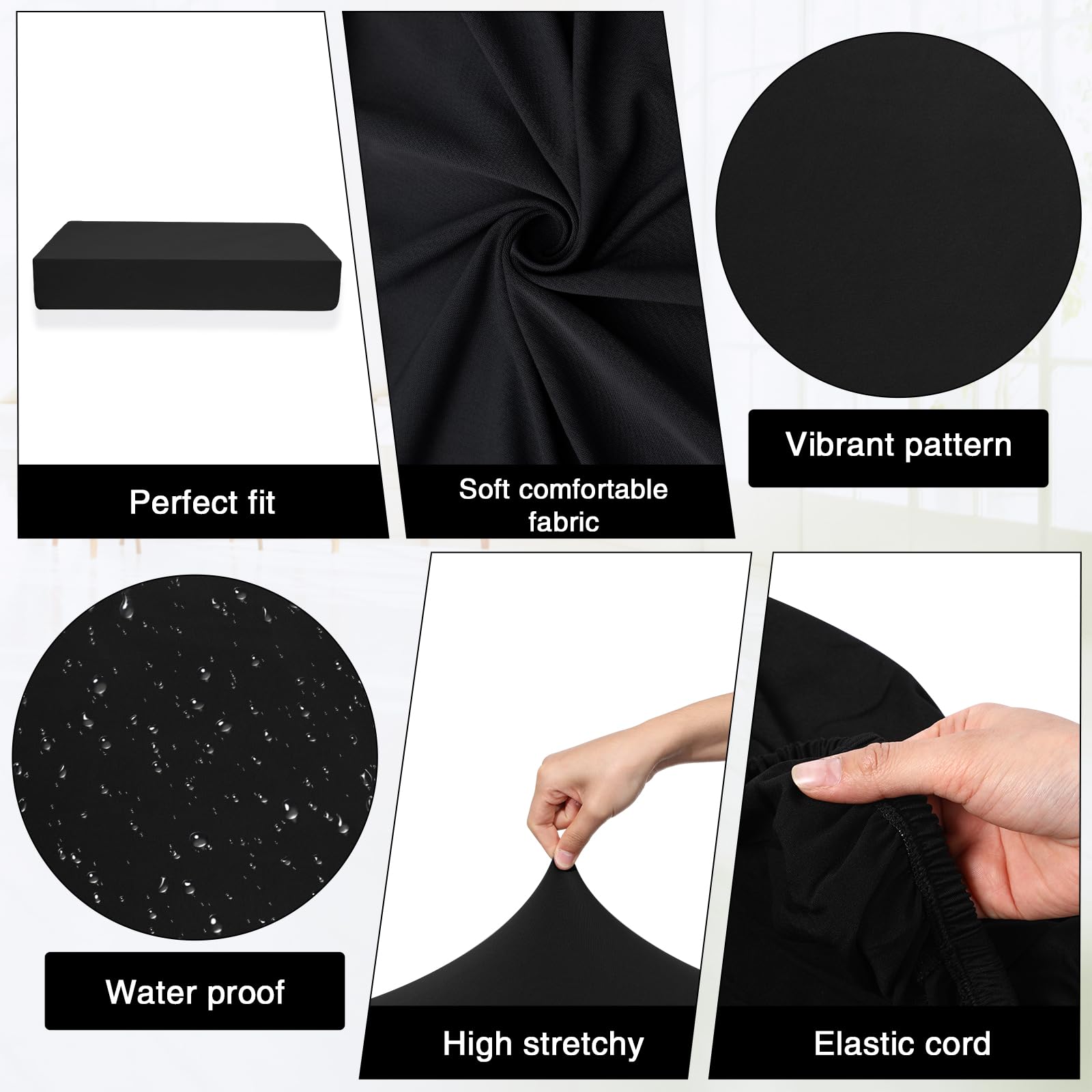 Newwiee backrest cover close-up showing elastic edge for secure, neat hold