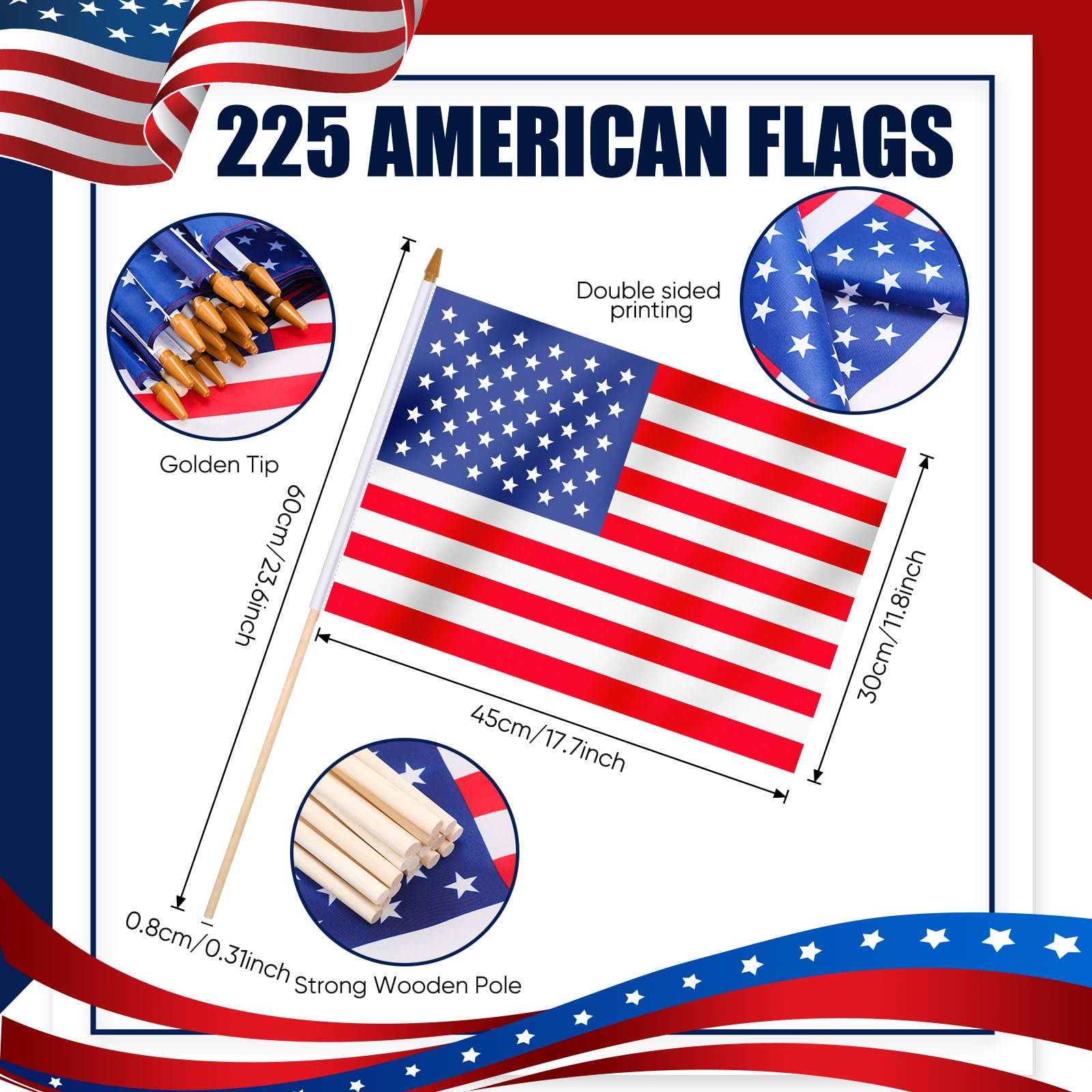 Newwiee close-up of polyester flag fabric, shows durable vibrant colors