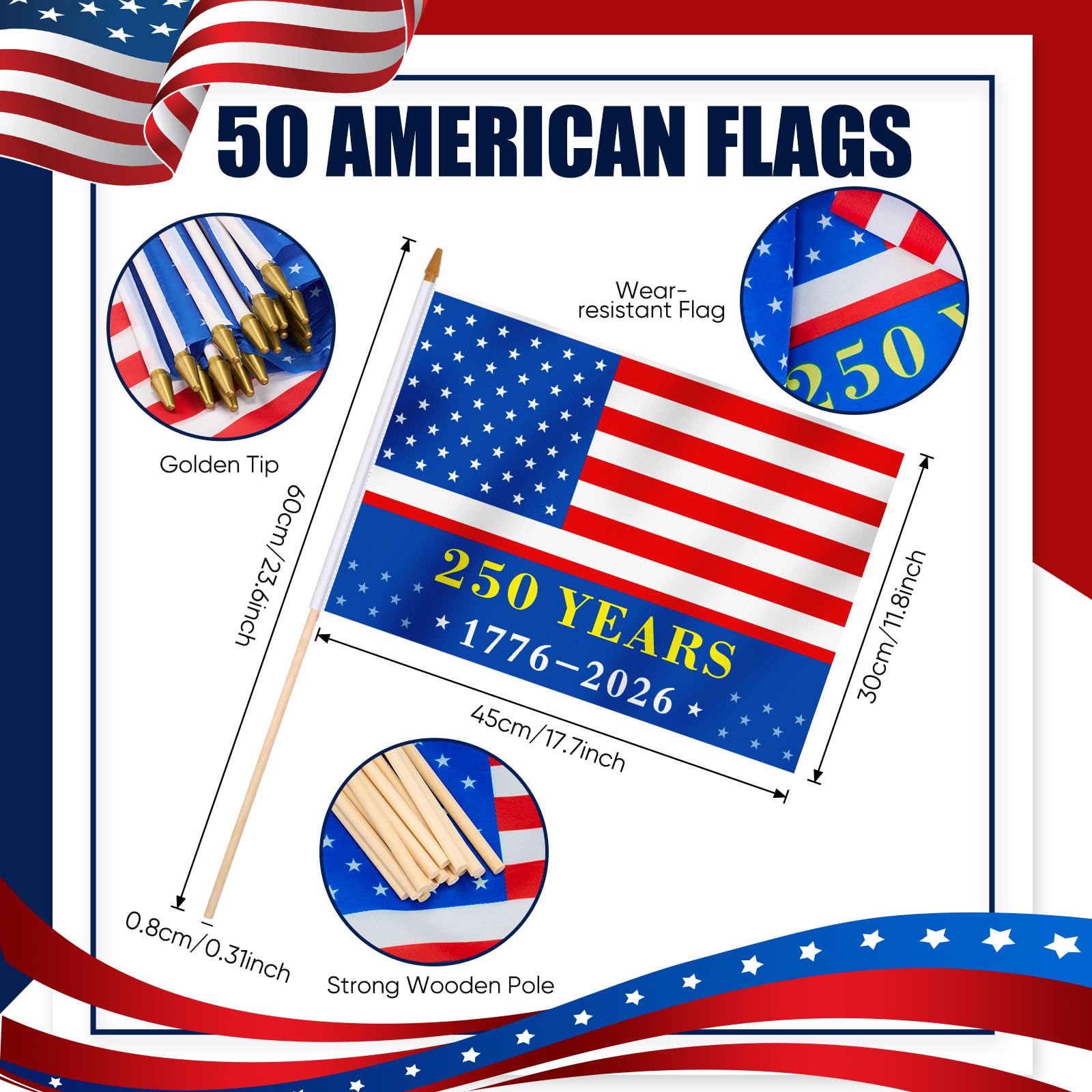 Newwiee close-up of polyester flag texture and stitched edge for durability