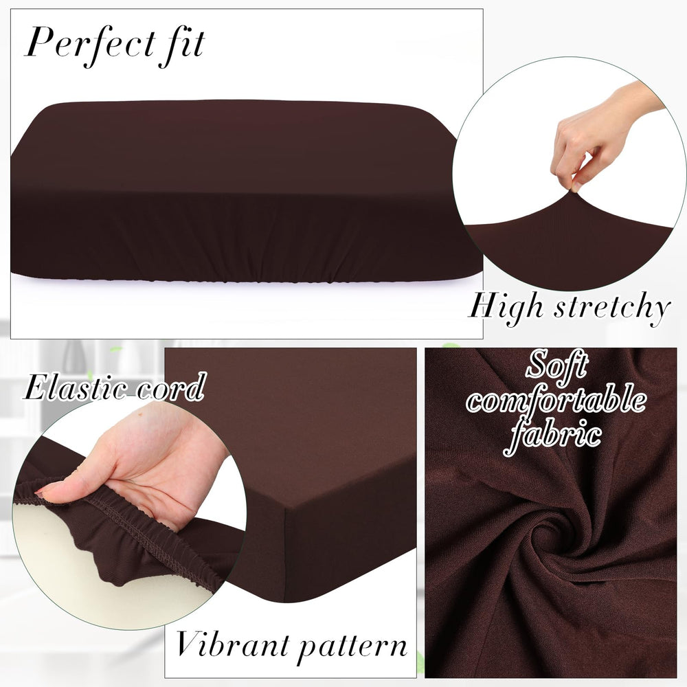 Newwiee cover fitted on patio cushion demonstrating snug fit and updated appearance