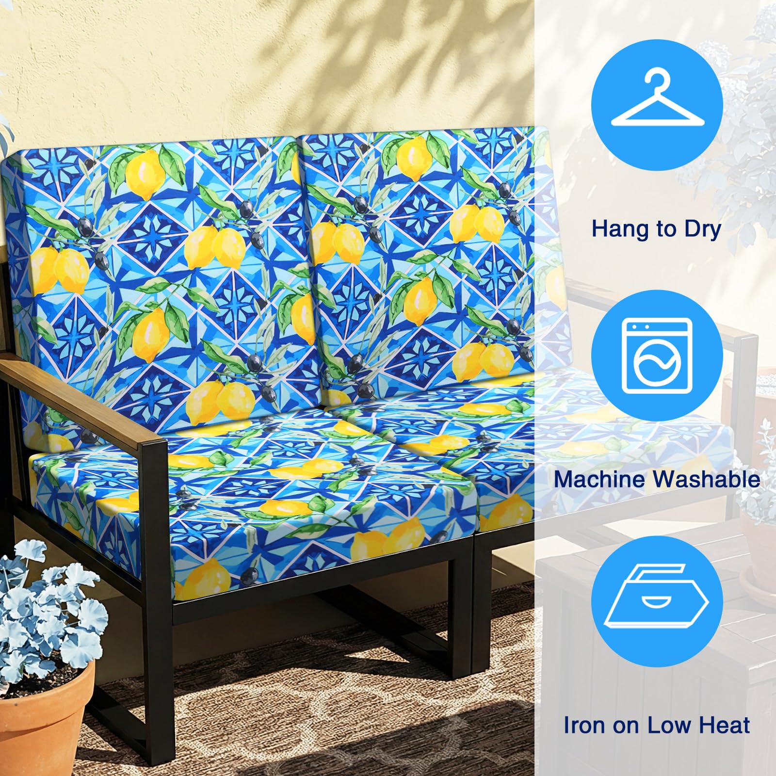 Newwiee cover fitted on patio chair illustrating weather-ready protection and style