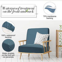 Newwiee cushion cover on patio sofa showing weather-ready protection
