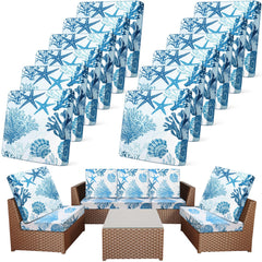 Newwiee front packaging showing 12 light blue cushion covers and easy set benefit